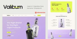 Valiburn - Vape & E-Cigarettes Store是一个主题的WordPress模板。官方正版 + 可商用。可快速创建B2B网站、B2C商城、展示型网站、询盘型网站、营销型网站；适用于中文网站、英文网站、多语言网站。国内企业、外贸公司均可选择。