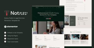 Notrav - Notary Public & Legal Services是一个主题的WordPress模板。官方正版 + 可商用。可快速创建B2B网站、B2C商城、展示型网站、询盘型网站、营销型网站；适用于中文网站、英文网站、多语言网站。国内企业、外贸公司均可选择。