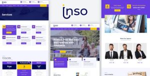Inso - Insurance Business是一个主题的WordPress模板。官方正版 + 可商用。可快速创建B2B网站、B2C商城、展示型网站、询盘型网站、营销型网站；适用于中文网站、英文网站、多语言网站。国内企业、外贸公司均可选择。