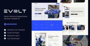Evolt - Electric Vehicle & Charging Station是一个主题的WordPress模板。官方正版 + 可商用。可快速创建B2B网站、B2C商城、展示型网站、询盘型网站、营销型网站；适用于中文网站、英文网站、多语言网站。国内企业、外贸公司均可选择。