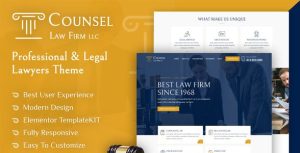 Counsel - Law Firm是一个主题的WordPress模板。官方正版 + 可商用。可快速创建B2B网站、B2C商城、展示型网站、询盘型网站、营销型网站；适用于中文网站、英文网站、多语言网站。国内企业、外贸公司均可选择。