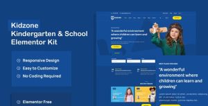 Kidzone - Kindergarten & School是一个主题的WordPress模板。官方正版 + 可商用。可快速创建B2B网站、B2C商城、展示型网站、询盘型网站、营销型网站；适用于中文网站、英文网站、多语言网站。国内企业、外贸公司均可选择。