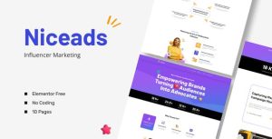 Niceads - Influencer Marketing是一个主题的WordPress模板。官方正版 + 可商用。可快速创建B2B网站、B2C商城、展示型网站、询盘型网站、营销型网站；适用于中文网站、英文网站、多语言网站。国内企业、外贸公司均可选择。