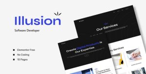 Illusion - Software Developers是一个主题的WordPress模板。官方正版 + 可商用。可快速创建B2B网站、B2C商城、展示型网站、询盘型网站、营销型网站；适用于中文网站、英文网站、多语言网站。国内企业、外贸公司均可选择。