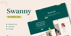 Swanny - Hair & Beauty Salon是一个主题的WordPress模板。官方正版 + 可商用。可快速创建B2B网站、B2C商城、展示型网站、询盘型网站、营销型网站；适用于中文网站、英文网站、多语言网站。国内企业、外贸公司均可选择。