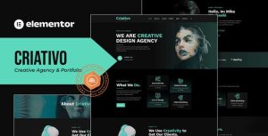 Criativo - Creative Agency & Portfolio是一个主题的WordPress模板。官方正版 + 可商用。可快速创建B2B网站、B2C商城、展示型网站、询盘型网站、营销型网站；适用于中文网站、英文网站、多语言网站。国内企业、外贸公司均可选择。
