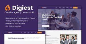 Digiest - Creative Agency是一个主题的WordPress模板。官方正版 + 可商用。可快速创建B2B网站、B2C商城、展示型网站、询盘型网站、营销型网站；适用于中文网站、英文网站、多语言网站。国内企业、外贸公司均可选择。