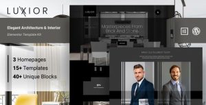 Luxior - Architecture & Interior是一个主题的WordPress模板。官方正版 + 可商用。可快速创建B2B网站、B2C商城、展示型网站、询盘型网站、营销型网站；适用于中文网站、英文网站、多语言网站。国内企业、外贸公司均可选择。