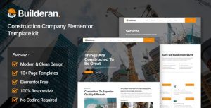 Builderan - Construction Company是一个主题的WordPress模板。官方正版 + 可商用。可快速创建B2B网站、B2C商城、展示型网站、询盘型网站、营销型网站；适用于中文网站、英文网站、多语言网站。国内企业、外贸公司均可选择。