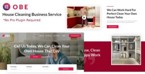 Obe - House Cleaning Businesss是一个主题的WordPress模板。官方正版 + 可商用。可快速创建B2B网站、B2C商城、展示型网站、询盘型网站、营销型网站；适用于中文网站、英文网站、多语言网站。国内企业、外贸公司均可选择。