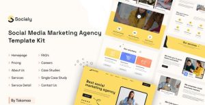 Socialy - Social Media Marketing Agency是一个主题的WordPress模板。官方正版 + 可商用。可快速创建B2B网站、B2C商城、展示型网站、询盘型网站、营销型网站；适用于中文网站、英文网站、多语言网站。国内企业、外贸公司均可选择。