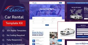 CarQue - Car Rental & Auto Services是一个主题的WordPress模板。官方正版 + 可商用。可快速创建B2B网站、B2C商城、展示型网站、询盘型网站、营销型网站；适用于中文网站、英文网站、多语言网站。国内企业、外贸公司均可选择。