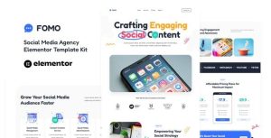 FOMO - Social Media Marketing Agency是一个主题的WordPress模板。官方正版 + 可商用。可快速创建B2B网站、B2C商城、展示型网站、询盘型网站、营销型网站；适用于中文网站、英文网站、多语言网站。国内企业、外贸公司均可选择。