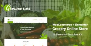 Growceries - Food & Grocery Store是一个主题的WordPress模板。官方正版 + 可商用。可快速创建B2B网站、B2C商城、展示型网站、询盘型网站、营销型网站；适用于中文网站、英文网站、多语言网站。国内企业、外贸公司均可选择。
