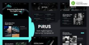 PIRUS – Dark Digital Agency是一个主题的WordPress模板。官方正版 + 可商用。可快速创建B2B网站、B2C商城、展示型网站、询盘型网站、营销型网站；适用于中文网站、英文网站、多语言网站。国内企业、外贸公司均可选择。