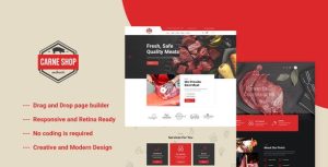 Carne - Meat Shop是一个主题的WordPress模板。官方正版 + 可商用。可快速创建B2B网站、B2C商城、展示型网站、询盘型网站、营销型网站；适用于中文网站、英文网站、多语言网站。国内企业、外贸公司均可选择。