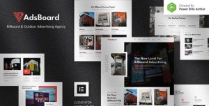 AdsBoard – Billboard & Outdoor Advertising Agency是一个主题的WordPress模板。官方正版 + 可商用。可快速创建B2B网站、B2C商城、展示型网站、询盘型网站、营销型网站；适用于中文网站、英文网站、多语言网站。国内企业、外贸公司均可选择。