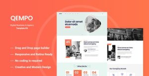 Qempo - Digital Service Agency是一个主题的WordPress模板。官方正版 + 可商用。可快速创建B2B网站、B2C商城、展示型网站、询盘型网站、营销型网站；适用于中文网站、英文网站、多语言网站。国内企业、外贸公司均可选择。