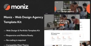 Moniz - Web Design Agency是一个主题的WordPress模板。官方正版 + 可商用。可快速创建B2B网站、B2C商城、展示型网站、询盘型网站、营销型网站；适用于中文网站、英文网站、多语言网站。国内企业、外贸公司均可选择。