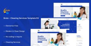 Brote - Cleaning Services是一个主题的WordPress模板。官方正版 + 可商用。可快速创建B2B网站、B2C商城、展示型网站、询盘型网站、营销型网站；适用于中文网站、英文网站、多语言网站。国内企业、外贸公司均可选择。