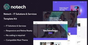 Notech - IT Solutions & Services是一个主题的WordPress模板。官方正版 + 可商用。可快速创建B2B网站、B2C商城、展示型网站、询盘型网站、营销型网站；适用于中文网站、英文网站、多语言网站。国内企业、外贸公司均可选择。