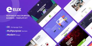 Elix - Responsive Multipurpose Creative Business是一个主题的WordPress模板。官方正版 + 可商用。可快速创建B2B网站、B2C商城、展示型网站、询盘型网站、营销型网站；适用于中文网站、英文网站、多语言网站。国内企业、外贸公司均可选择。