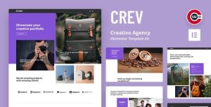 Crev -  Creative Agency是一个主题的WordPress模板。官方正版 + 可商用。可快速创建B2B网站、B2C商城、展示型网站、询盘型网站、营销型网站；适用于中文网站、英文网站、多语言网站。国内企业、外贸公司均可选择。