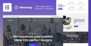 UiDevelop - Web Design Agency是一个主题的WordPress模板。官方正版 + 可商用。可快速创建B2B网站、B2C商城、展示型网站、询盘型网站、营销型网站；适用于中文网站、英文网站、多语言网站。国内企业、外贸公司均可选择。