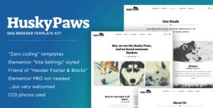 HuskyPaws - Dog Breeder是一个主题的WordPress模板。官方正版 + 可商用。可快速创建B2B网站、B2C商城、展示型网站、询盘型网站、营销型网站；适用于中文网站、英文网站、多语言网站。国内企业、外贸公司均可选择。