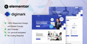 Digimark - Digital Marketing Agency是一个主题的WordPress模板。官方正版 + 可商用。可快速创建B2B网站、B2C商城、展示型网站、询盘型网站、营销型网站；适用于中文网站、英文网站、多语言网站。国内企业、外贸公司均可选择。
