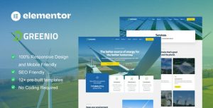 Greenio - Green Energy & Technology Company是一个主题的WordPress模板。官方正版 + 可商用。可快速创建B2B网站、B2C商城、展示型网站、询盘型网站、营销型网站；适用于中文网站、英文网站、多语言网站。国内企业、外贸公司均可选择。