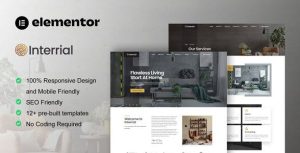 Interrial - Interior Design Service是一个主题的WordPress模板。官方正版 + 可商用。可快速创建B2B网站、B2C商城、展示型网站、询盘型网站、营销型网站；适用于中文网站、英文网站、多语言网站。国内企业、外贸公司均可选择。