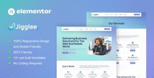 Jigglee - Tech Startup Business是一个主题的WordPress模板。官方正版 + 可商用。可快速创建B2B网站、B2C商城、展示型网站、询盘型网站、营销型网站；适用于中文网站、英文网站、多语言网站。国内企业、外贸公司均可选择。