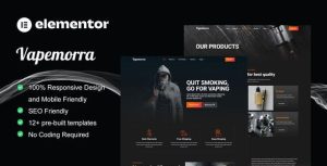Vapemorra - Vape Store是一个主题的WordPress模板。官方正版 + 可商用。可快速创建B2B网站、B2C商城、展示型网站、询盘型网站、营销型网站；适用于中文网站、英文网站、多语言网站。国内企业、外贸公司均可选择。