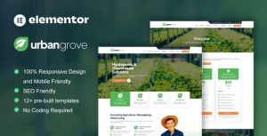 UrbanGrove - Hydroponic & Agriculture是一个主题的WordPress模板。官方正版 + 可商用。可快速创建B2B网站、B2C商城、展示型网站、询盘型网站、营销型网站；适用于中文网站、英文网站、多语言网站。国内企业、外贸公司均可选择。