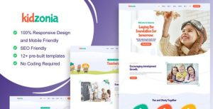 Kidzonia - Kindergarten & Child Care是一个主题的WordPress模板。官方正版 + 可商用。可快速创建B2B网站、B2C商城、展示型网站、询盘型网站、营销型网站；适用于中文网站、英文网站、多语言网站。国内企业、外贸公司均可选择。