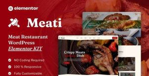 Meati - Meat Restaurant是一个主题的WordPress模板。官方正版 + 可商用。可快速创建B2B网站、B2C商城、展示型网站、询盘型网站、营销型网站；适用于中文网站、英文网站、多语言网站。国内企业、外贸公司均可选择。