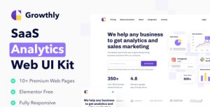 Growthly - SaaS Analytics是一个主题的WordPress模板。官方正版 + 可商用。可快速创建B2B网站、B2C商城、展示型网站、询盘型网站、营销型网站；适用于中文网站、英文网站、多语言网站。国内企业、外贸公司均可选择。